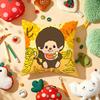 Cartoon M-Monchhichis Cushion Cover Plush Fabric Soft Double-Sided Printed Sofa Warm Winter Home Gift Pillow Cover