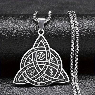 Nova Moda Colar com Pingente Nó Celta Bruxa Viking Amuleto Protetor Joias Masculinas