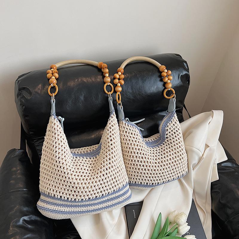 

Праздничная плетеная сумка женская 2025 новая вязаная ажурная сумка через плечо модная вместительная сумка-мессенджер пляжная сумка small (30 * 10 * 26) синий