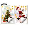 Waterproof PVC Stickers Christmas Window Cling, Santa Climbing Rope Sticker, Removable Static Cling Pattern Tree Decal for Glass Doors Windows Holiday
