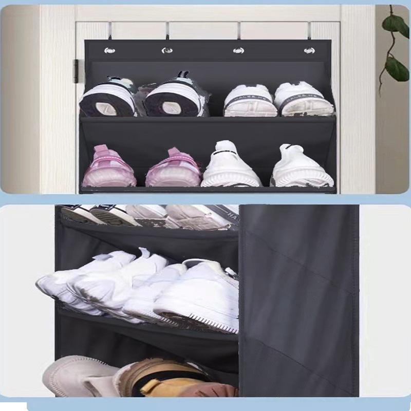 Wall-Mounted Multi-Layer Foldable Shoe and Sundry Storage Bag