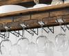 Shelf Rack for Wine and Glasses. Wooden Loft Wine Cabinet.