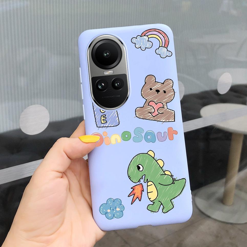 Case For Oppo Reno10 Pro Global Version Cover Bumper For Reno 10 10Pro 5G CPH2531 CPH2525 Soft TPU Capa With Cartoon Print Etui
