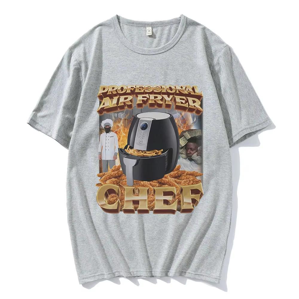 Fritteusen-Chef-Meme Grafik-T-Shirts Herren Damen Mode Hip Hop T-Shirts Baumwolle Lässig Übergroße T-Shirts Streetwear