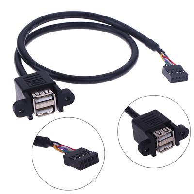 Adattatore per cavo di prolunga femmina USB 2.0 da 1 pezzo a 9 pin per scheda madre a 2 porte