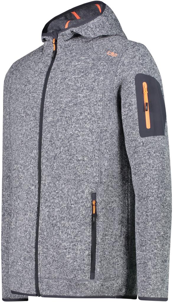 Куртка CMP Man Jacket Knitted Fix Hood (3H60847N) titanio/flamingo fluo
