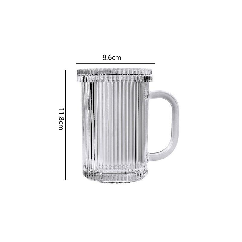 

Кофейная чашка с ручкой, термостойкая стеклянная чашка, кружки для латте и мокко с крышкой, прозрачная кружка для напитков, чашки для сока и холодных напитков 1pcs