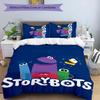 Ask the StoryBots 3pcs Bedding Set Duvet Cover Closure Includes 1 Duvet Cover & 2 Pillowcases for All Seasons Bedroom Home Dorm Decor