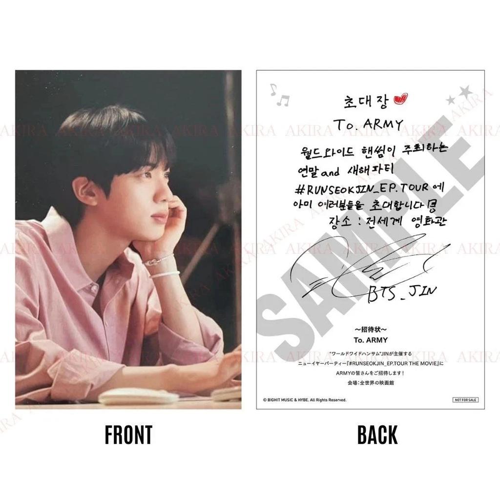 BTS JIN #RUNSEOKJIN_EP. TOUR THE MOVIE VENUE LIMITED NOVELTY Message Card