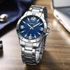 Simple Round Couple Watch Waterproof Digital Quartz Watch Watch with Steel Strap