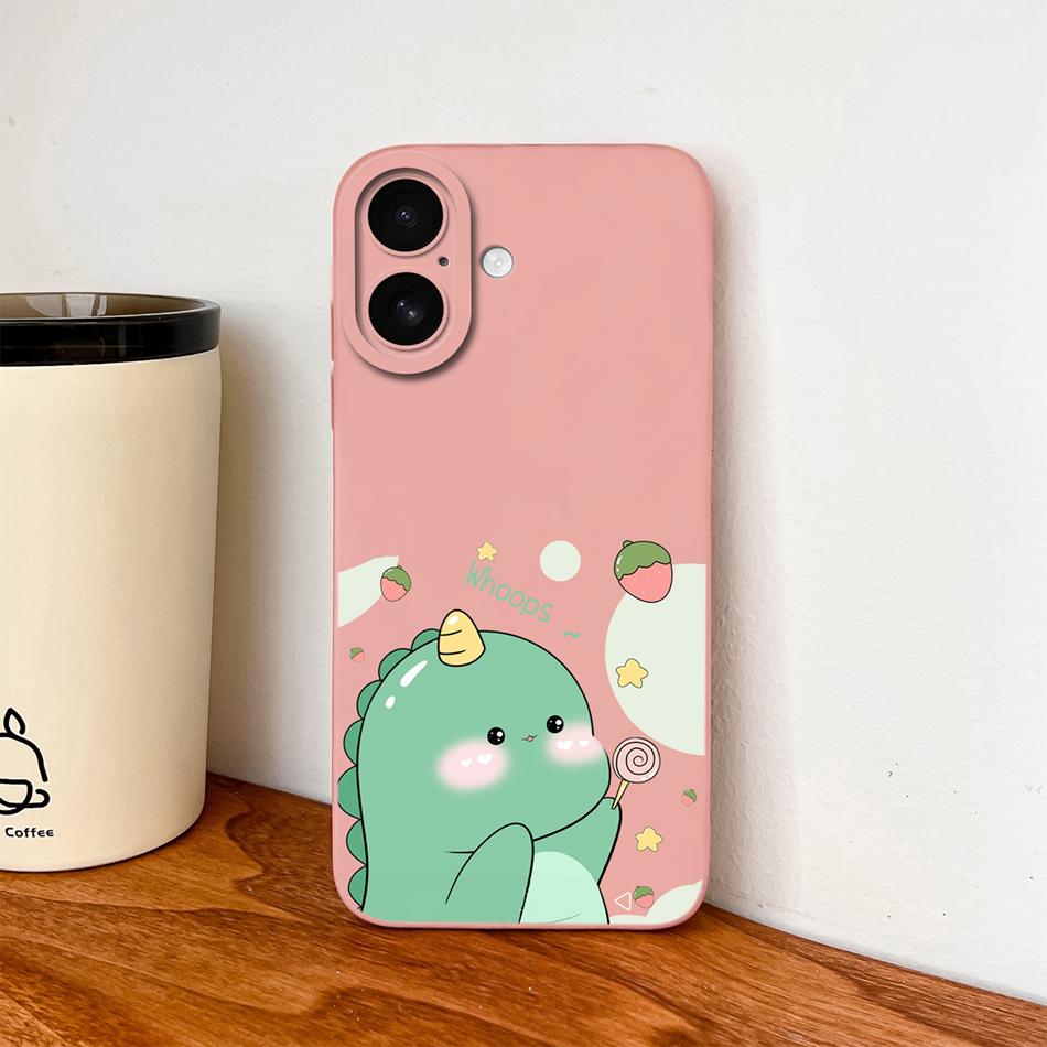 For iPhone 17 Pro Max / iPhone Air Phone Case Lovely Cartoon Liquid Silicone Full Coverage Anti Drop Bumper For iPhone17 Fundas