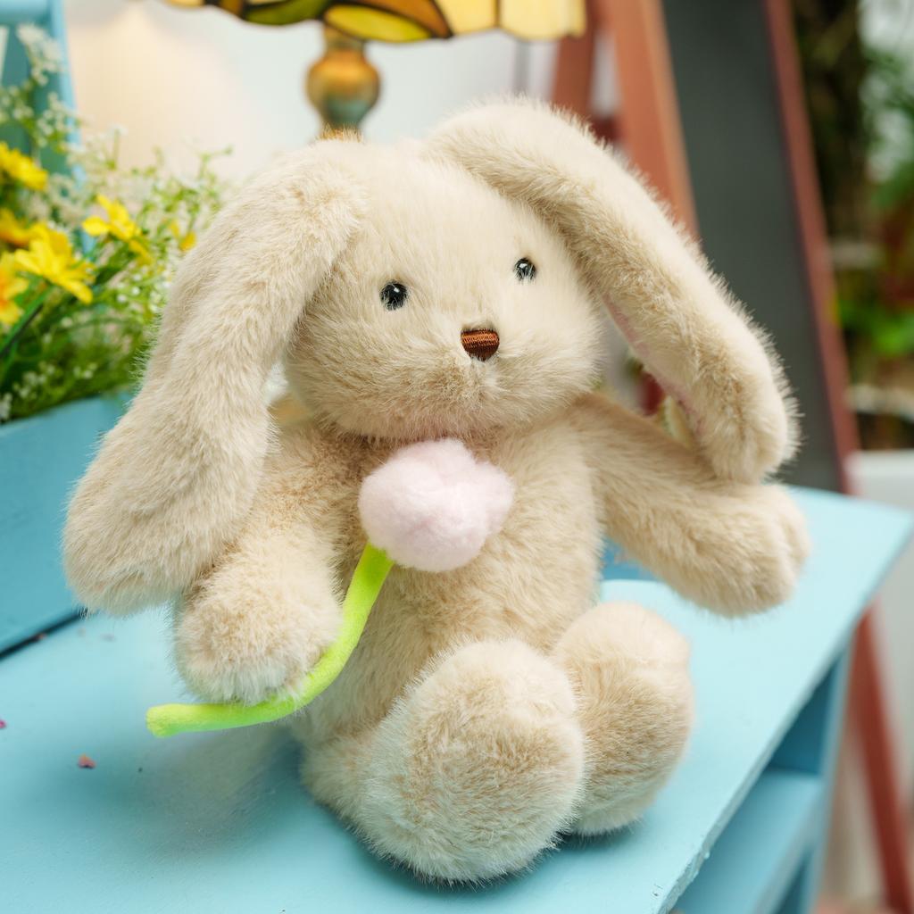 Cute Flower Rabbit Doll Rose Hug Rabbit Plush Toy Lop Ear Rabbit Cloth Doll Children'S Day Birthday Gift