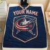 Custom Name,Columbus Blue Jackets Printed Flannel Blanket, soft throw for bedroom sofa, washable, Christmas present, great gift.