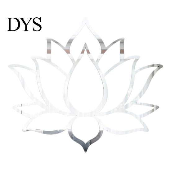 Acrylic Lotus Mirror Wall Sticker Sticker, Flower Decal, Zen Style Chinese Ornament Self Adhesive Decoration for Living Room Bedroom Yoga Studio