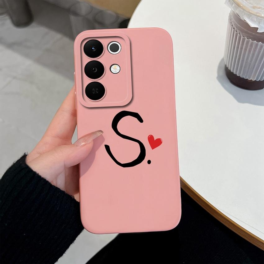 Simple Letter Pattern Phone Case For Oppo Realme C85 Pro C75 C75x C73 C71 C67 C65 C63 C61 C55 C53 C51 C35 Casing Square Matte Silicone Anti Slip Shell