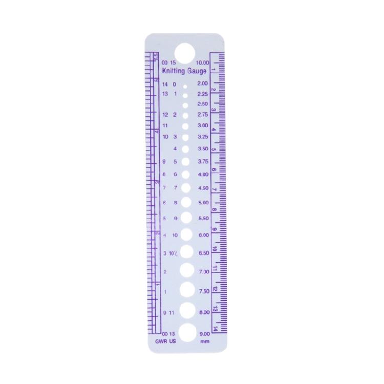 Knitting Needle Ruler Gauge Ruler Sewing Tools for Sewing Needle