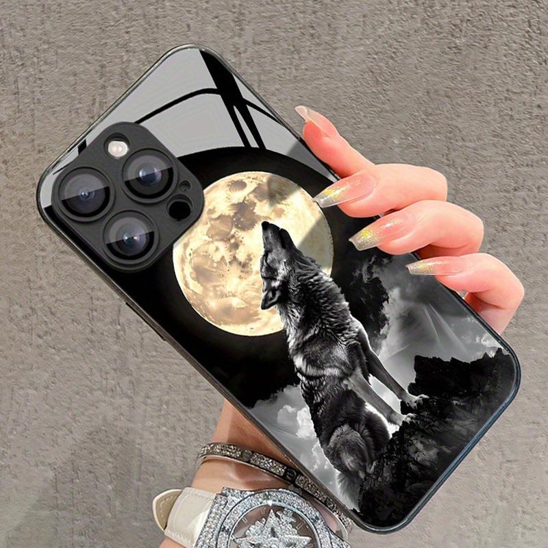 Coole Nachtwolf-Muster Glasmaterial Handyhülle Für iPhone 17 16 15 14 13 12 11 Pro Max 16E 17Air 7 8 15 Plus XR XS X Hülle