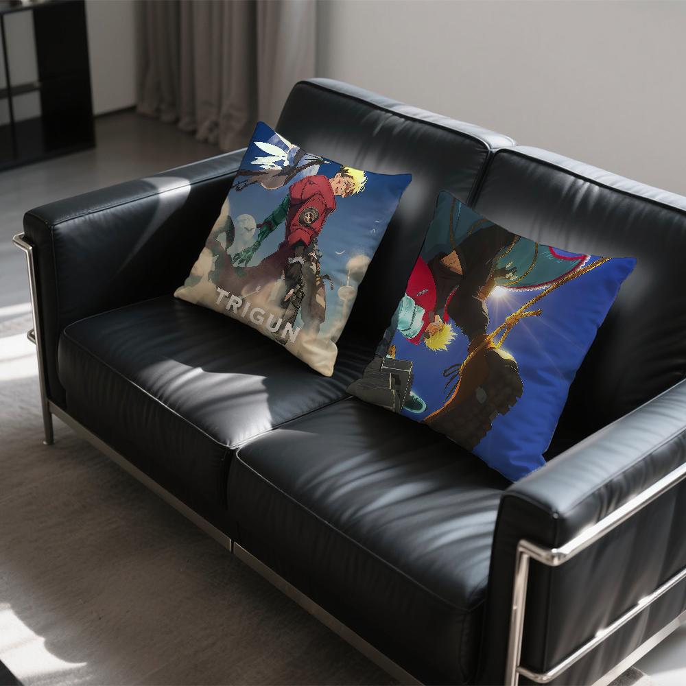 Anime T-Trigun Stampede Cushion Cover Square Sofa Cushion Cover Casual Skin-Friendly Comfortable Pillow Cover