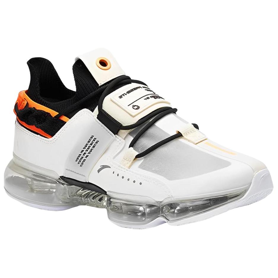 Anta Breathable Durable Shock Absorbing Low Top Running Shoes Men Sneakers White Black 112025530-2