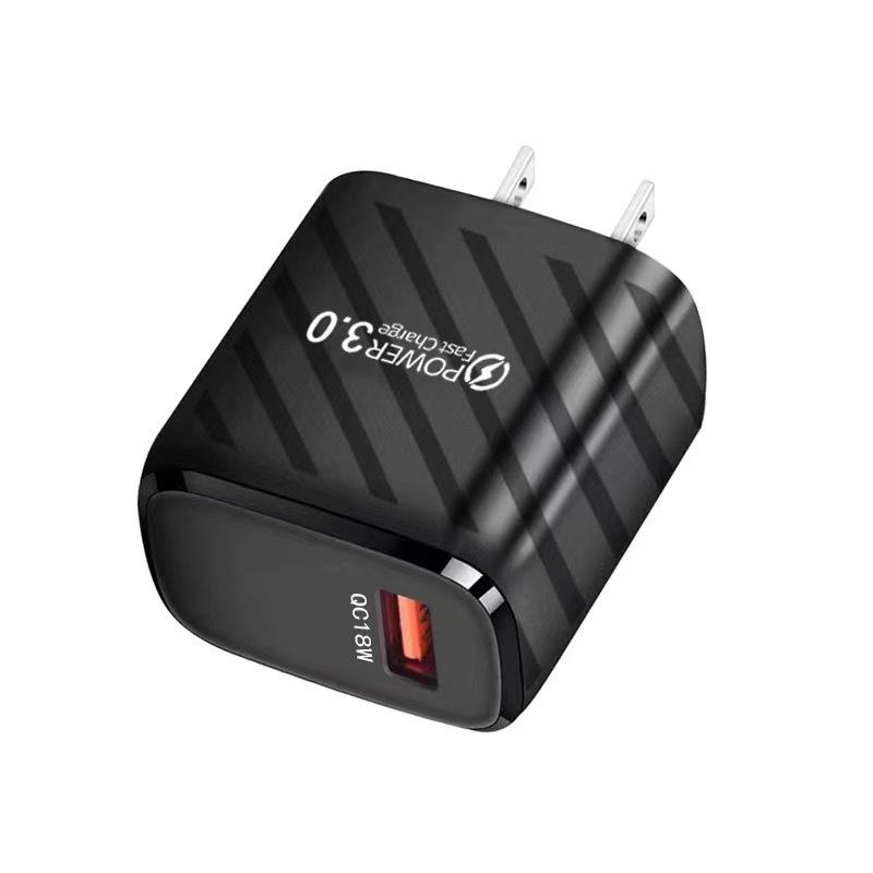 QC18W Mobile Charger QC3.0 Fast USB Charger 5V3A Plug US/EU Standard