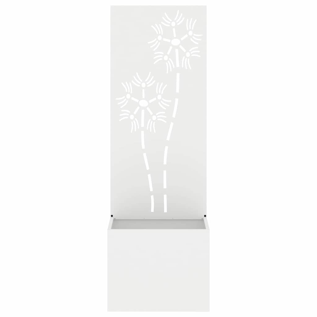 Garden Privacy Screen Canvas Floral White 50 X 150 Cm