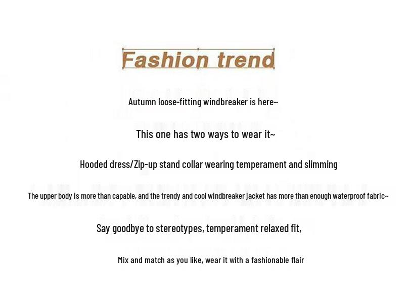 Women's Petite Solid Color Hooded Windbreaker - Loose, Double Zipper, Casual Jacket for Spring and Autumn