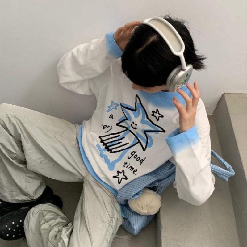 2KWEIRD Harajuku Kawaii Sweatshirts Women Oversize Cute Anime Graphic Pullovers Star Girl Y2k Japanese Fashion Female Streetwear