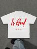 God Is Forever Good Christian Tshirt Pure Cotton Shortsleeve Crew Neck Loose Fit Red Gospel Slogan Print Casual Top