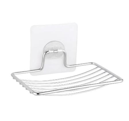 1Pc Stainless Steel Soap Rack Wall Mounted Soap Rack Drainage Soap Tray Simple Soap Storage Rack For Home Bathroom Supplies