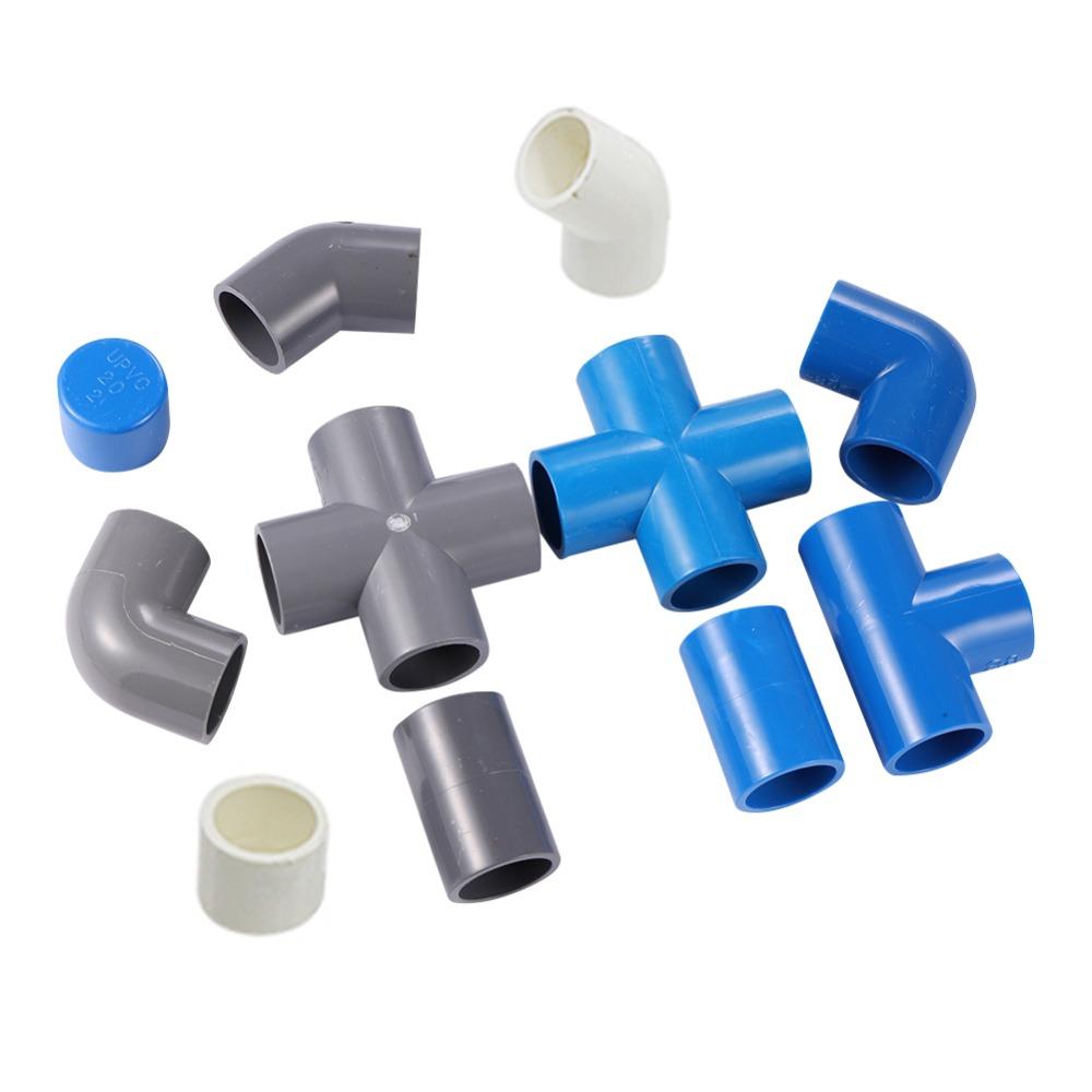 1 Pièce Raccord PVC Tuyau d'Alimentation en Eau Té Croix Coude Droit Connecteur Égal Diamètre Intérieur 20mm Adaptateur Plastique pour Irrigation