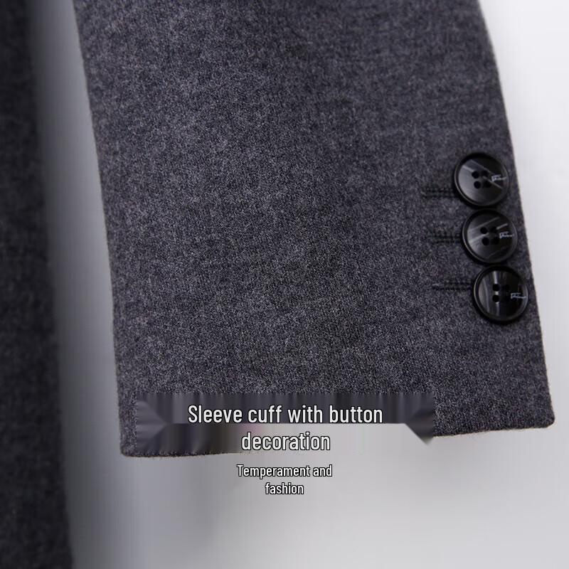 TRIES Men's Spring Notched Lapel Wool Blend Overcoat
