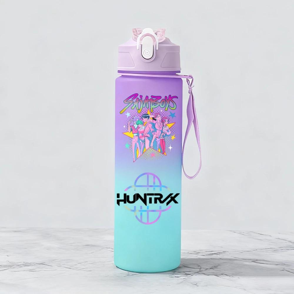 Kpop Demon Hunters Team Creative Gradient Water Bottle Unisex Sports Style Reusable Jug designed for Outdoor Cycling Travel Fitness