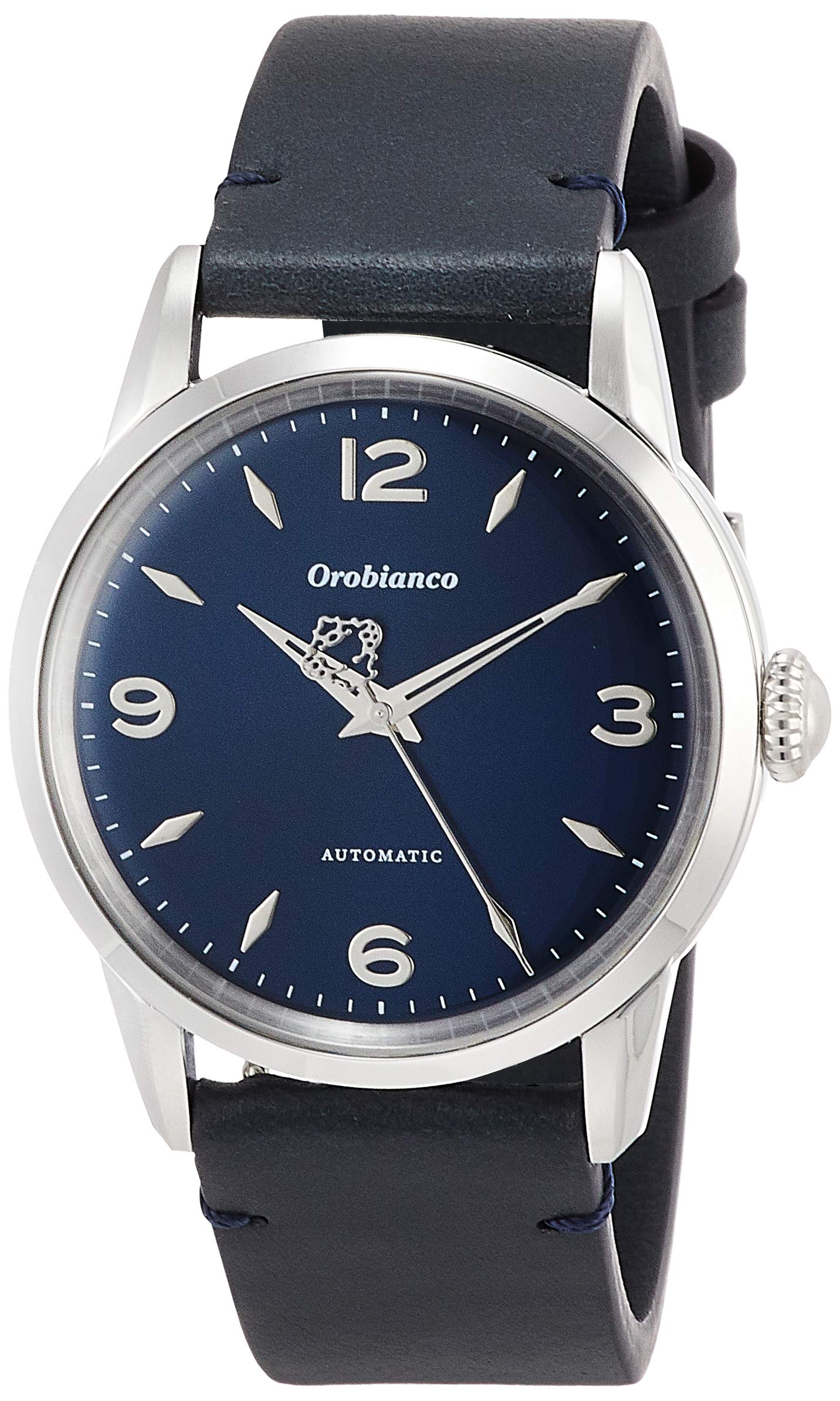 

ERUDITO Watch Stainless Steel Navy Dial Leather Automatic 38mm Genuine Imported Product Blue [Orobianco] OR0073-5 Men s