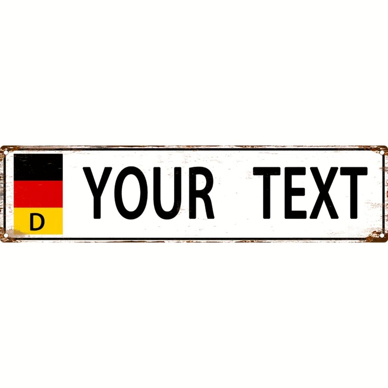 

Retro German Style Aluminum Decorative Plaque 40x10cm Car Home Wall Decor Metal Sign чорний