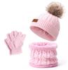 3PCS Winter Hat Scarf Gloves Set,outdoor Fashion Knitted Hooded Fleece,winter Warm Soft Comfortable Hats for Skiing,daliywear
