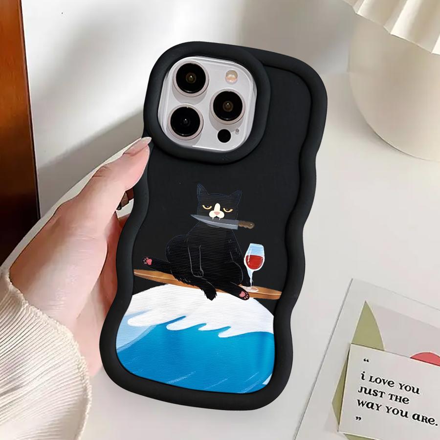 

Case for iPhone 15 Plus 8 17 Air XR 12 16 Pro Max 14 13 11 Soft Phone Cover Cartoon Cat iPhone 14 Pro Max