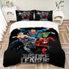 3pcs Superhero, Justice_League Cover Set, Bedding Set, Soft Comfortable Duvet Cover, For Bedroom, Guest Room (1*Duvet Cover + 2*Pillowcases,