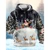 Pánská móda Santa Claus 3D tisk Mikina s kapucí Sváteční Streetwear Vánoční Mikiny Mikina s kapucí vpředu Kapsa Designer Mikina s kapucí