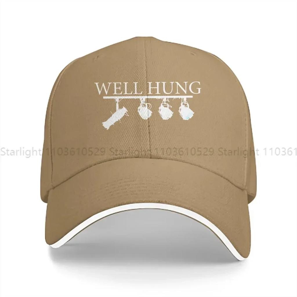 Washed Mens Baseball Cap Well Hung Lighting Technician Trucker Snapback Caps Dad Hat Engineer Golf Hats