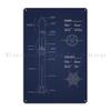 SPACEX Super Heavy Starship SpaceX Blueprint  Metal Club Customize Wall Decor Decoration Bar Cave Tin Sign Poster