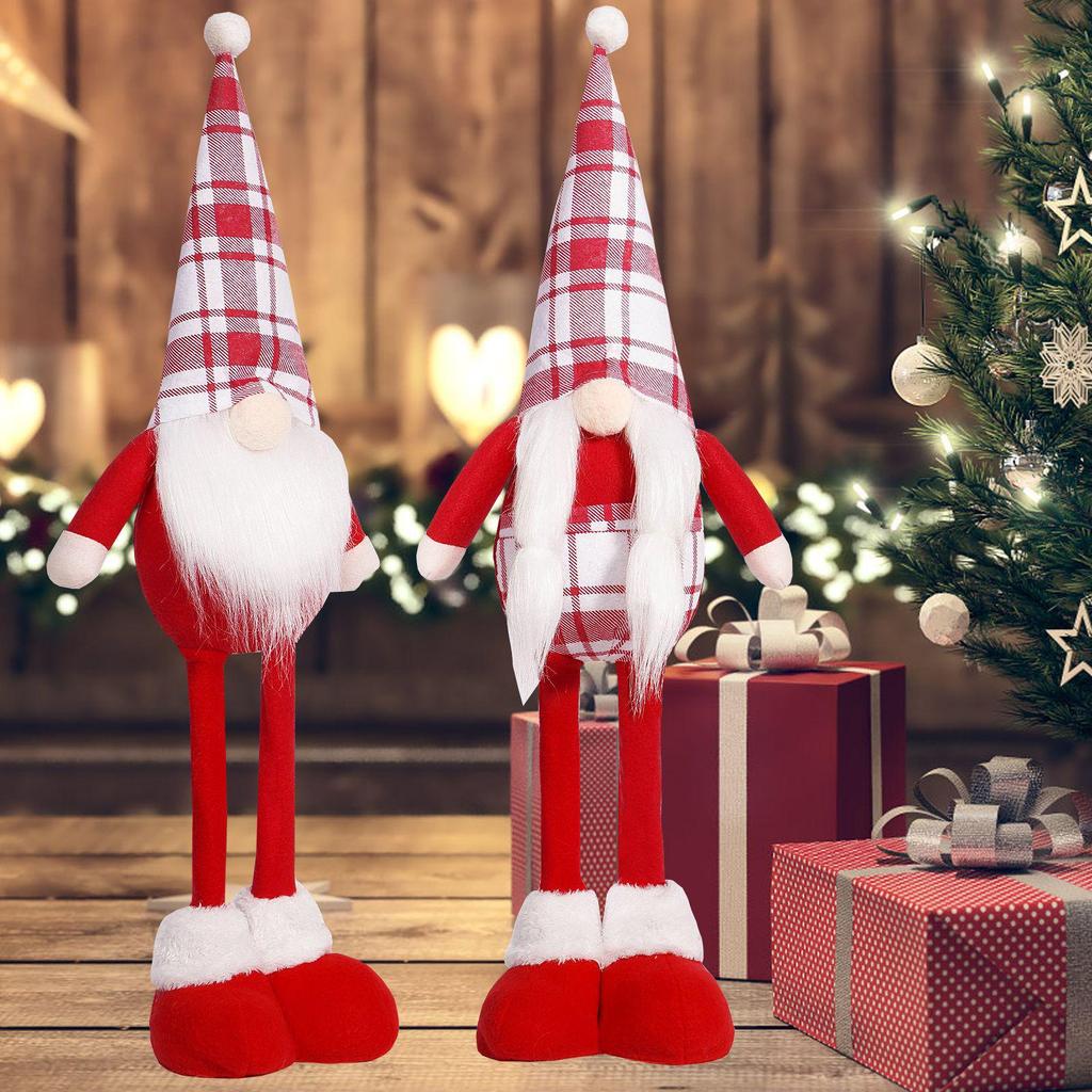 Christmas Red Faceless Gnome Doll: Cute Standing Old Man Figurine Ornament