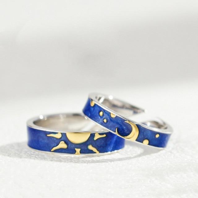 

2 шт. Любовное сердце электрокардиограмма пара открытые кольца для женщин мужчин любовник черный серебристый цвет помолвка свадьба день святого валентина подарок