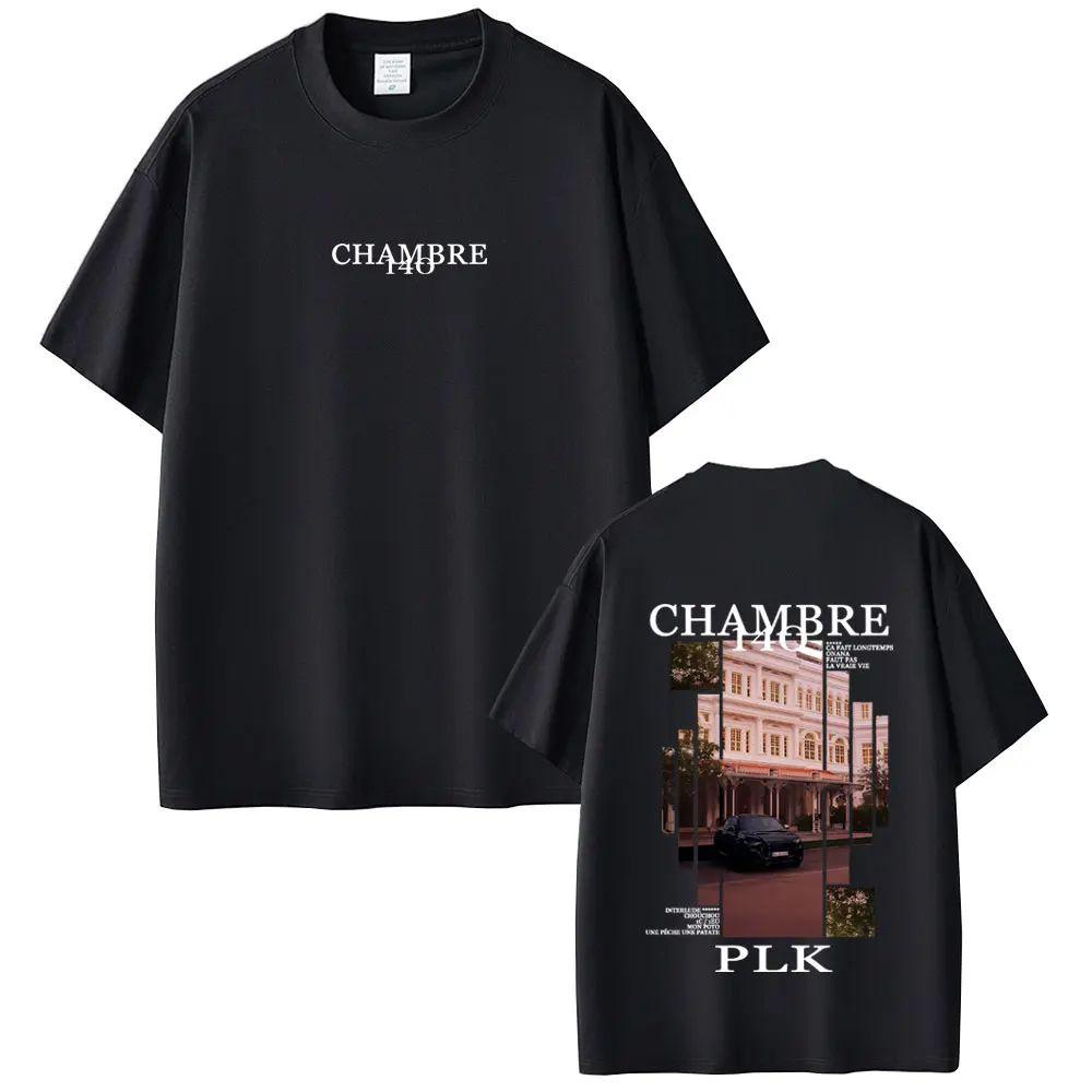 Hip Hop Fashion Pop Music T Shirts Rapper PLK Chambre 140 Album Graphic T-shirt Men Women Vintage Casual Oversized T Shirt