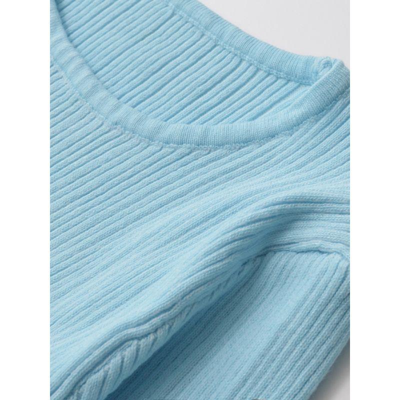 Kaslead New Arrival Women's Clothing Fashion Style Silm Slimming Round Neck Gradient Knitted Long-Sleeved Dress