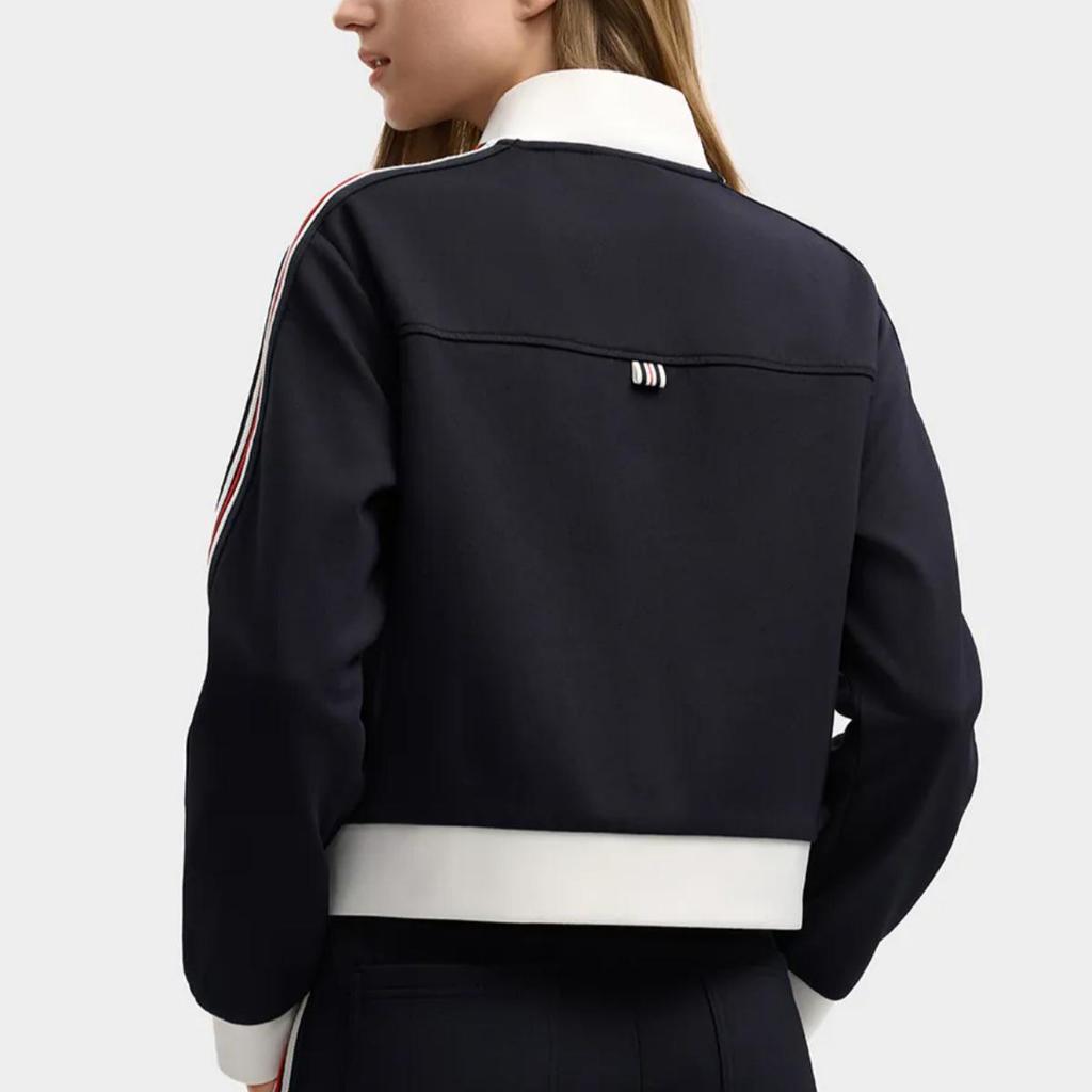 Fila Heritage Casual Fashion Sweet Cool Style Flexible Stiff Elastic Long Sleeve Short Loose Knit Top Women Tops Legendary-Blue F11W548503FNV