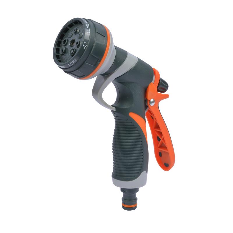 8-Function Rubber Coated Garden & Car Wash Water Spray Gun