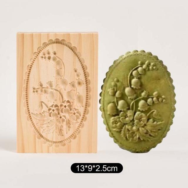 Wooden Cookie Mold Household Gingerbread Cake Mould Press Christmas 3D Biscuit Embossing Molds Bakery Gadget Kitchen Supplies