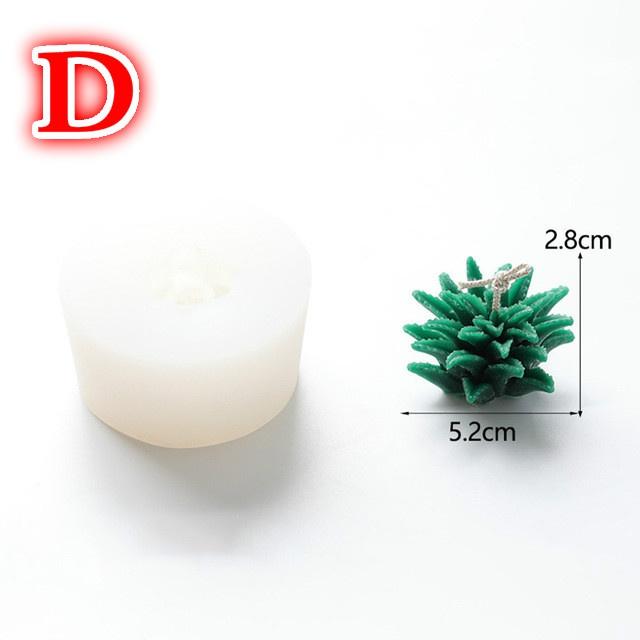 3D Succulent Plants Candle Mold Cactus Silicone Mold Candle Holder Mold Gypsum Plaster Silicone Mould Candle Mould