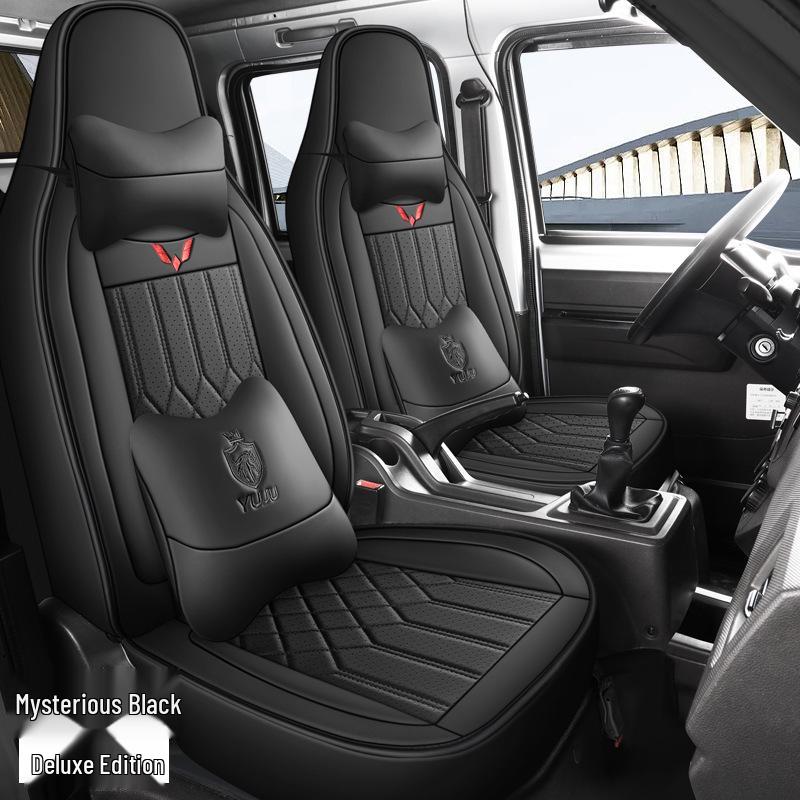 Universal Full Leather Seat Cushion for Wuling Zhiguang Small Truck - Single or Double Row, All Seasons