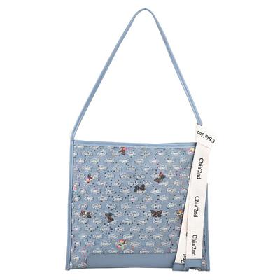 Women's Fashion Ripped Denim Underarm Bag Large Capacity Shoulder Bag Length 34cm Bottom Width 2cm Height 31CM